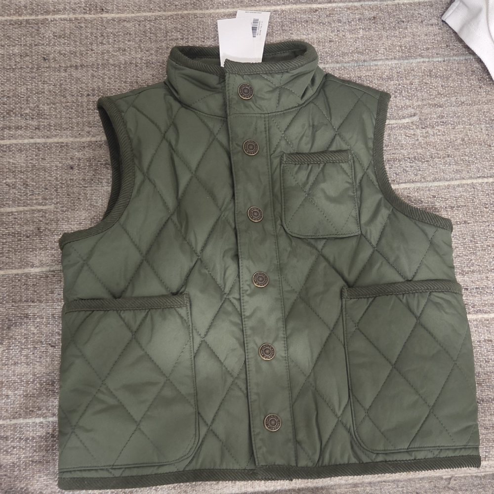 Janie and Jack Olive Quilted Vest
